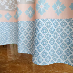 Neel Blue Damask Shower Curtain, Water-Resistant Polyester Fabric, 180Cm X 180Cm - thumbnail 8