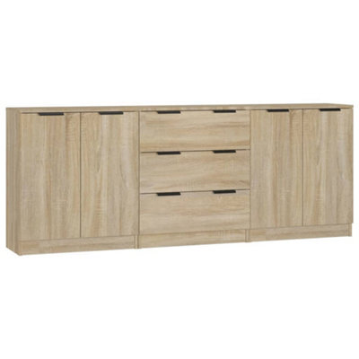 Vidaxl 3 Piece Sideboards Sonoma Oak Engineered Wood - image 1