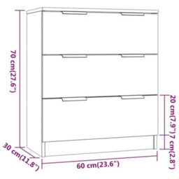 Vidaxl 3 Piece Sideboards Sonoma Oak Engineered Wood - thumbnail 6
