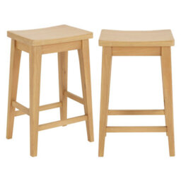 The Furniture Market Marbury Solid Oak Low Bar Counter Stool Modern Timeless Styling Comfortable Curved Oak Seat - thumbnail 6