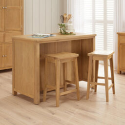 The Furniture Market Marbury Solid Oak Low Bar Counter Stool Modern Timeless Styling Comfortable Curved Oak Seat - thumbnail 4