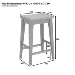 The Furniture Market Marbury Solid Oak Low Bar Counter Stool Modern Timeless Styling Comfortable Curved Oak Seat - thumbnail 8