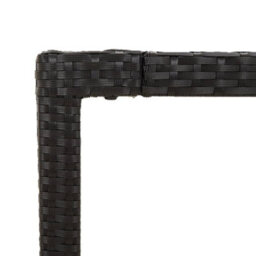Vidaxl Garden Table With Glass Top Black 150X90X75 Cm Poly Rattan - thumbnail 6