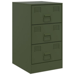 Berkfield Bedside Cabinets 2 Pcs Olive Green 34.5X39X62 Cm Steel - thumbnail 5