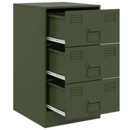 Berkfield Bedside Cabinets 2 Pcs Olive Green 34.5X39X62 Cm Steel - thumbnail 6