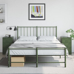 Berkfield Bedside Cabinets 2 Pcs Olive Green 34.5X39X62 Cm Steel