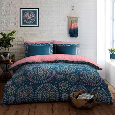 Gc Gaveno Cavailia Printed Imey Double Duvet Cover Set With Matching Pillow Case Bedding Bed Set, Reversible Quilt Cover Set - image 1