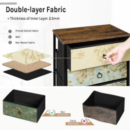 5-Drawer Storage Unit, Floral Design Compact For Small Spaces - thumbnail 3