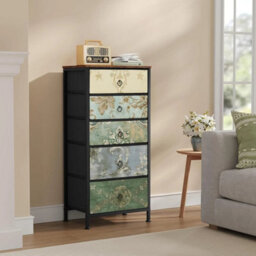5-Drawer Storage Unit, Floral Design Compact For Small Spaces - thumbnail 5