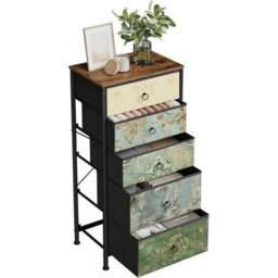 5-Drawer Storage Unit, Floral Design Compact For Small Spaces - thumbnail 4