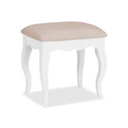 Statement Furniture Romance True White Upholstered Stool, French Style - thumbnail 1