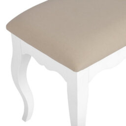 Statement Furniture Romance True White Upholstered Stool, French Style - thumbnail 3