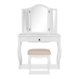 Statement Furniture Romance True White Upholstered Stool, French Style - thumbnail 4