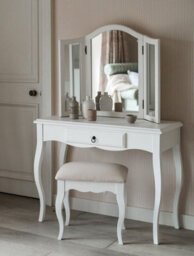 Statement Furniture Romance True White Upholstered Stool, French Style - thumbnail 5