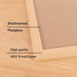 Oak Picture Frame Photo Frame Perspex Sheet For Wall Or Table, Landscape Portrait Orientation 50 X 70 Cm (19.7 X 27.5 Inch) - thumbnail 7