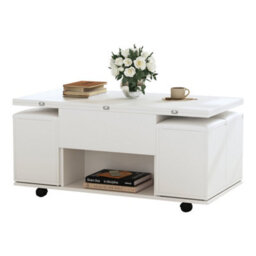 Btm White Lift Top Coffee Table With Storage Sofa Side Table For Living Room Furniture - thumbnail 4