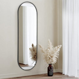 Living And Home Black Oval Wall Framed Mirror Full Length Mirror Dressing Mirror 40 X 120 Cm - thumbnail 2