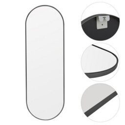 Living And Home Black Oval Wall Framed Mirror Full Length Mirror Dressing Mirror 40 X 120 Cm - thumbnail 3