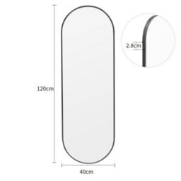 Living And Home Black Oval Wall Framed Mirror Full Length Mirror Dressing Mirror 40 X 120 Cm - thumbnail 5