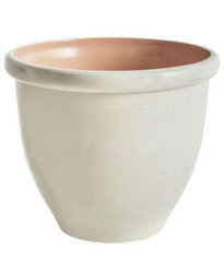 Wyld And Coco Luxegarden Beige Stone-Effect Fibre Clay Round Planter 49 Cm - Uv Resistant All-Weather - thumbnail 1