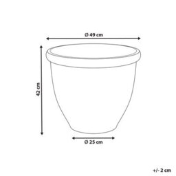 Wyld And Coco Luxegarden Beige Stone-Effect Fibre Clay Round Planter 49 Cm - Uv Resistant All-Weather - thumbnail 3