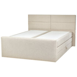 Beliani Divan Bed With Storage Fabric Aristocrat 180 X 200 Cm (Eu Super King) Light Beige - thumbnail 4