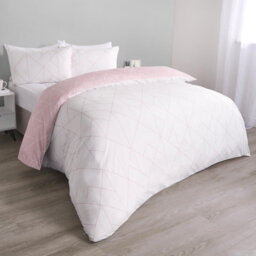 Ohs Geometric Duvet Cover Bedding Set Pillowcase Soft Quilt, Blush - Double - thumbnail 5