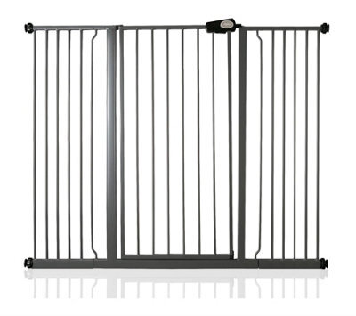 Safetots Extra Tall Metal Safety Gate Pressure Fit, 139.8Cm - 147.4Cm, Slate Grey, 104Cm In Height, Extra Tall Baby Gate - image 1