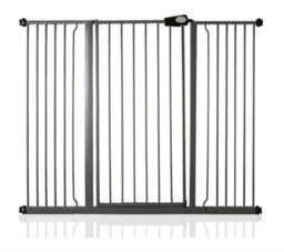 Safetots Extra Tall Metal Safety Gate Pressure Fit, 139.8Cm - 147.4Cm, Slate Grey, 104Cm In Height, Extra Tall Baby Gate