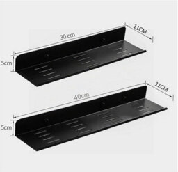 Amorly 2 Pack Self Adhesive Shower Caddy,black Metal Shower Shelf,no Drill Wall Mounted Bathroom Organizer For Bathroom,kitchen Bedroom - thumbnail 3