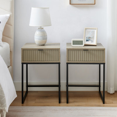 Melody Maison Pair Of One Drawer Bedside Table - Hesley Nordic Wood Range - image 1