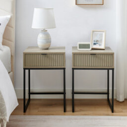 Melody Maison Pair Of One Drawer Bedside Table - Hesley Nordic Wood Range - thumbnail 1
