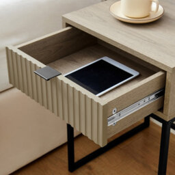 Melody Maison Pair Of One Drawer Bedside Table - Hesley Nordic Wood Range - thumbnail 4