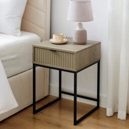 Melody Maison Pair Of One Drawer Bedside Table - Hesley Nordic Wood Range - thumbnail 3
