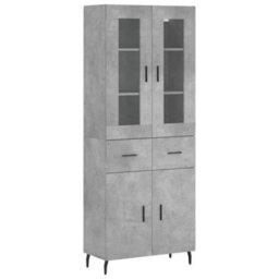 Berkfield Elegant Highboard Concrete Grey 69.5X34X180 Cm Engineered Wood - thumbnail 1