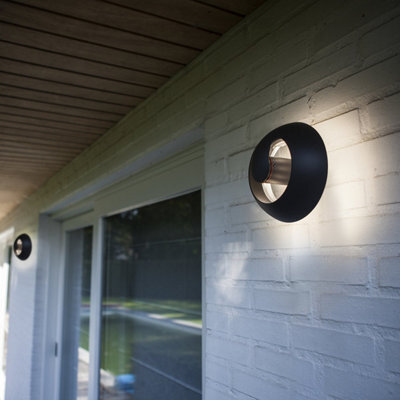 CGC Lighting Cgc Dark Grey Modern Circular Led Outdoor Garden Porch Wall Light - image 1