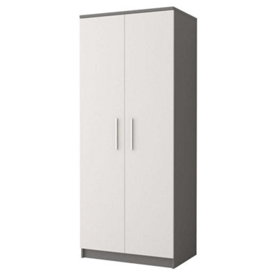 Arte Sophisticated Grey Matt Hinged Wardrobe H1930mm W800mm D500mm - Stylish Storage For Contemporary Bedrooms - image 1