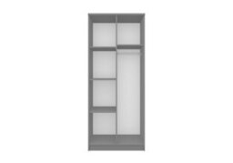 Arte Sophisticated Grey Matt Hinged Wardrobe H1930mm W800mm D500mm - Stylish Storage For Contemporary Bedrooms - thumbnail 2