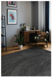 The Rugs Relay Collection Recycled Low Pile Rug In Charcoal - thumbnail 2
