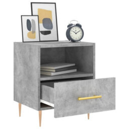 Berkfield Modern Bedside Cabinets 2 Pcs Concrete Grey 40X35X47.5 Cm Engineered Wood - thumbnail 4