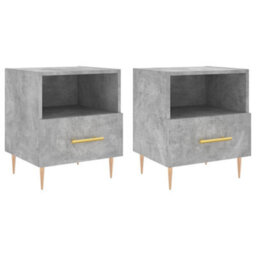 Berkfield Modern Bedside Cabinets 2 Pcs Concrete Grey 40X35X47.5 Cm Engineered Wood - thumbnail 1
