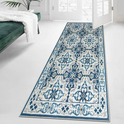 Oxford Homeware Printed Rug, Non-Slip Pets Friendly, Living Room Rugs And Hallways Runner, (Luna, 80X300Cm)
