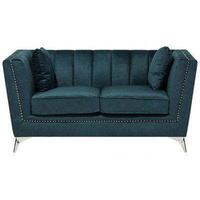 Beliani Sofa 2 Seater Gaula Velvet Teal - image 1