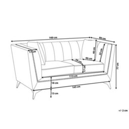 Beliani Sofa 2 Seater Gaula Velvet Teal - thumbnail 3