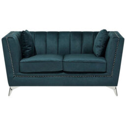 Beliani Sofa 2 Seater Gaula Velvet Teal - thumbnail 1