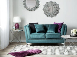 Beliani Sofa 2 Seater Gaula Velvet Teal - thumbnail 2