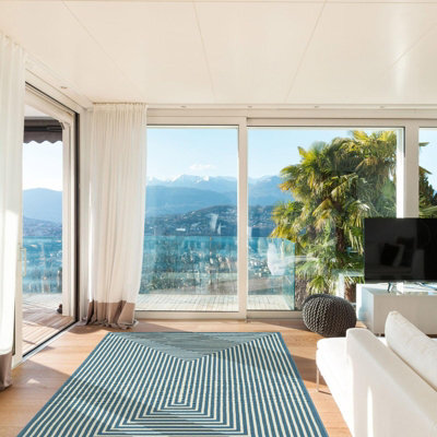 Vitaminic Braid Light Blue Geometric Rug-160Cm X 230Cm - image 1