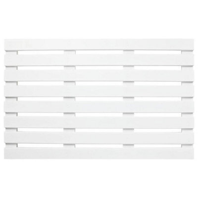 Large White Bathroom Wooden Duck Board Natural Wood Rectangular Shower Bath Mat - image 1
