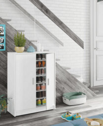 Amos Mann Furniture Alfy Large 30 Pairs Shoe Cupboard Cabinet White - thumbnail 6