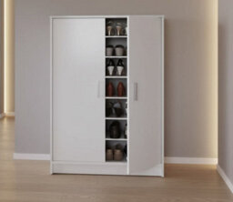 Amos Mann Furniture Alfy Large 30 Pairs Shoe Cupboard Cabinet White
